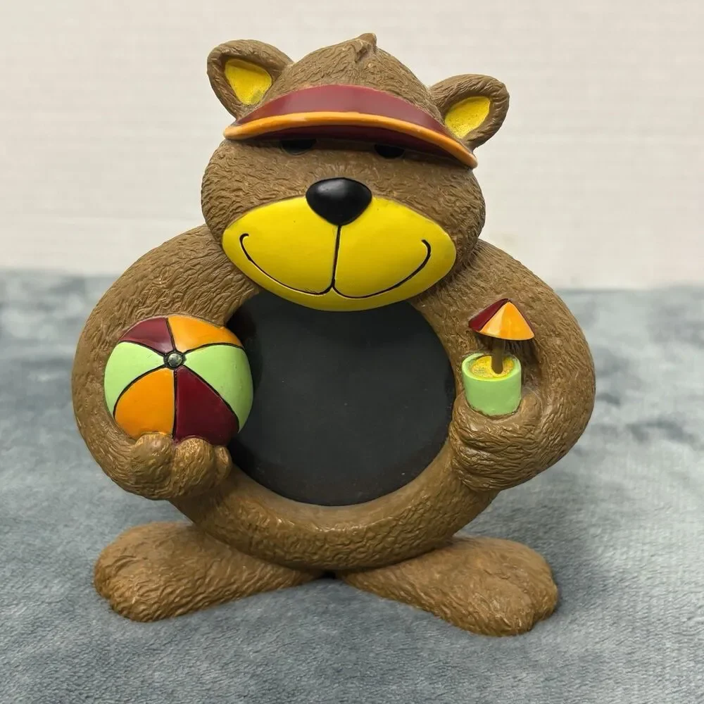 Li'Shay 3D Mini Picture Frame Brown Bear Vacation Beach Ball Sun